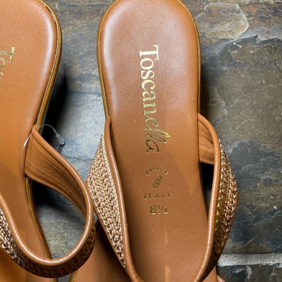 Toscanella gold wedges sz 8 1/2 M - Picture 2 of 4